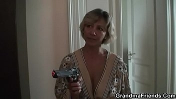 Two robbers fuck cute mature woman